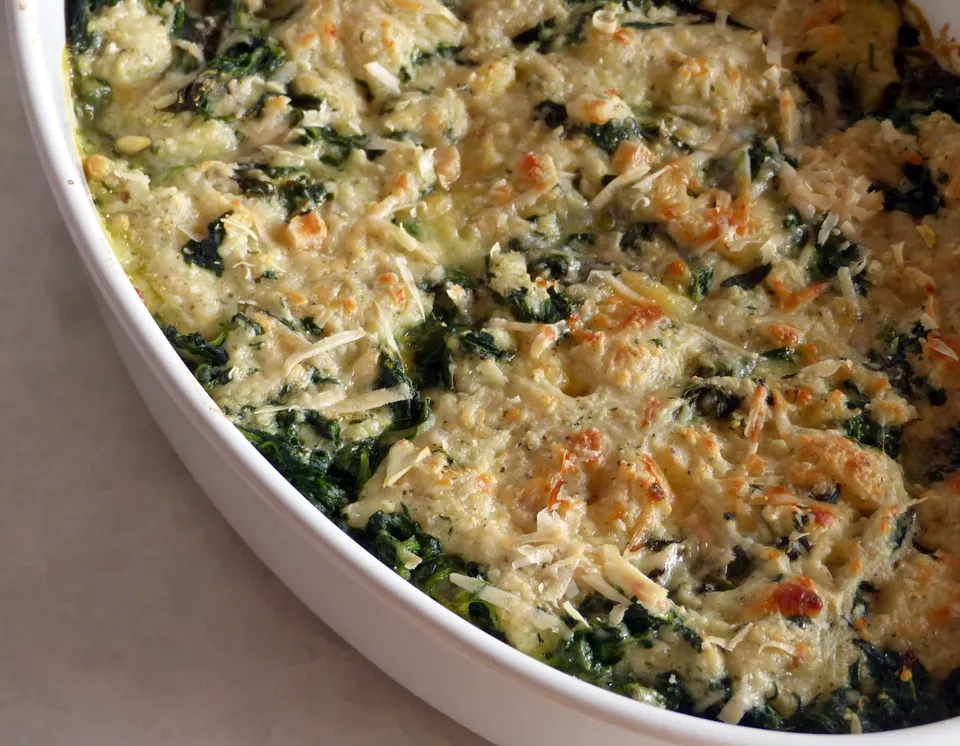 Spinat, überbacken