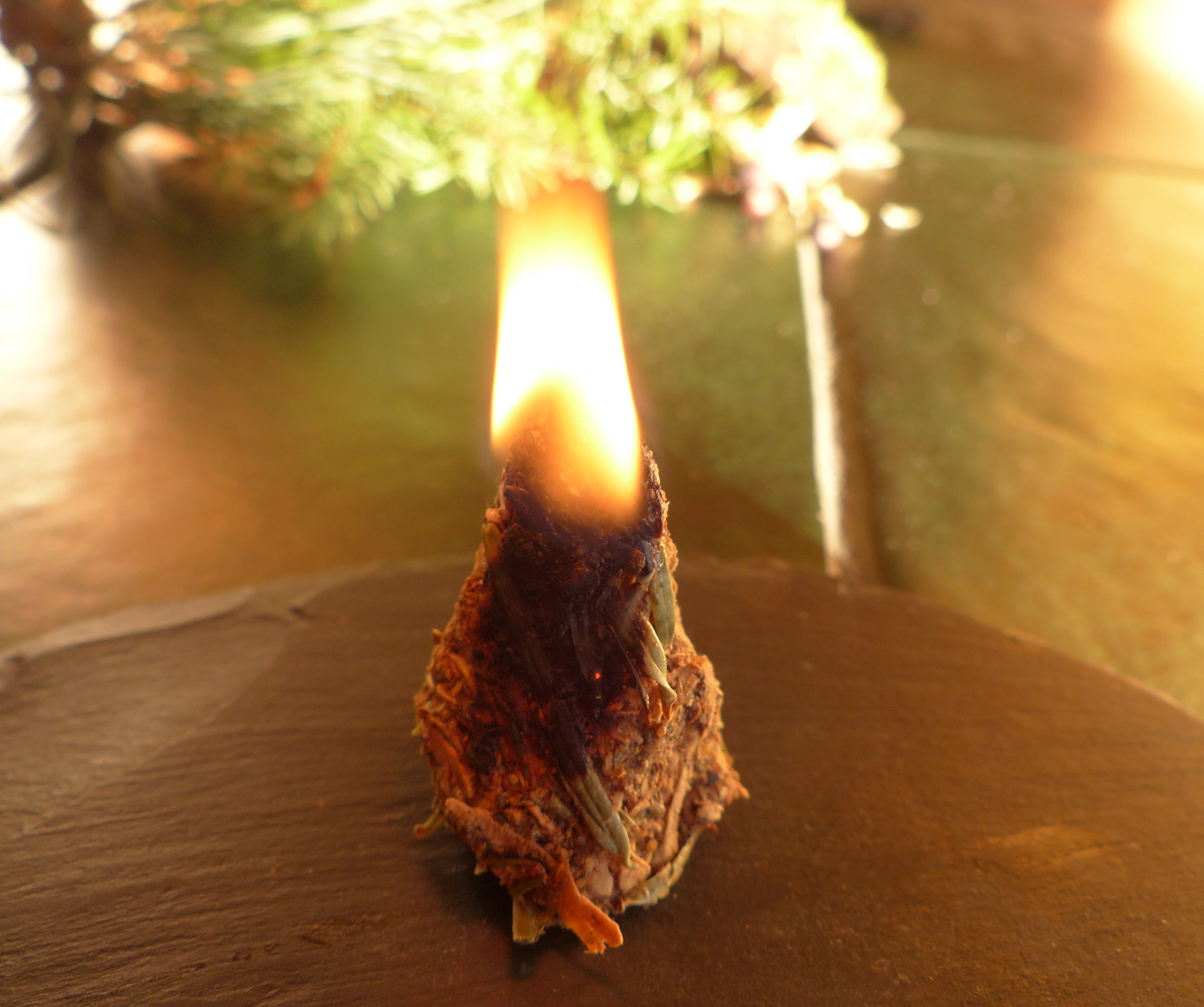 <p>Danach lässt man die Flamme noch ca. 20 Sek. brennen, damit ein winziges Glutnest entsteht.</p>