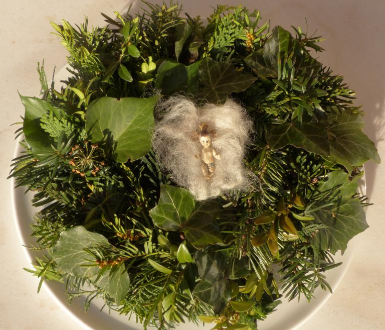 <p>Weihnachtlicher Tischkranz</p>