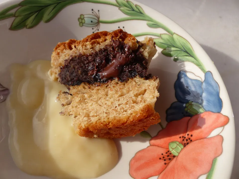 Buchteln mit Mohn-Schoko-Füllung