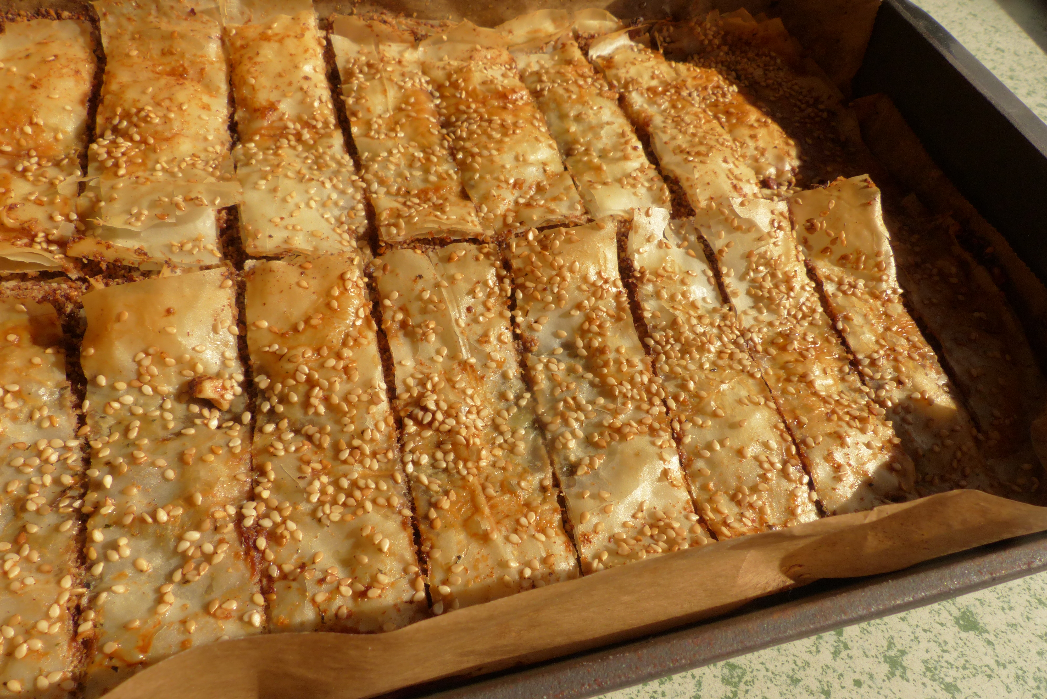 Apfelmusschnitten mit Yufka-Teig