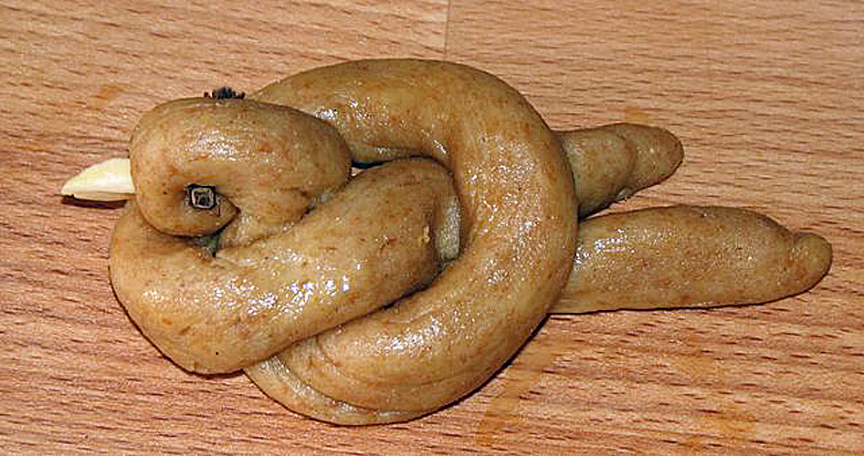 <p>Draufsicht: Man kann den einfachen Knoten gut erkennen.</p>