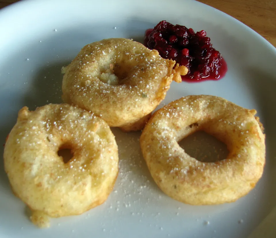 Apfelringe, gebacken