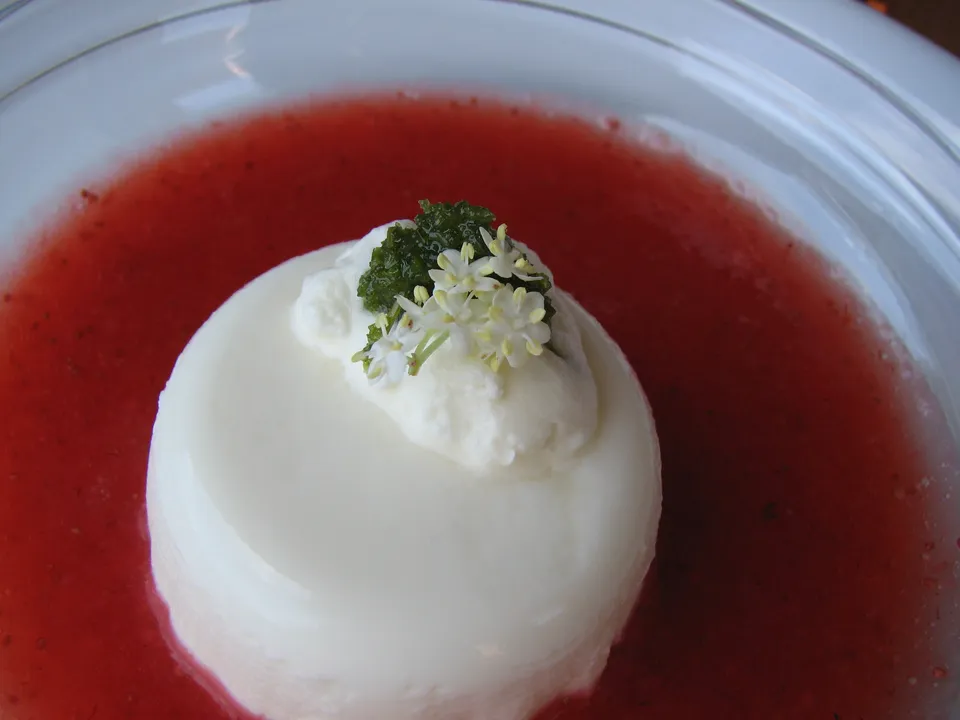 Holunderblüten-Panna Cotta