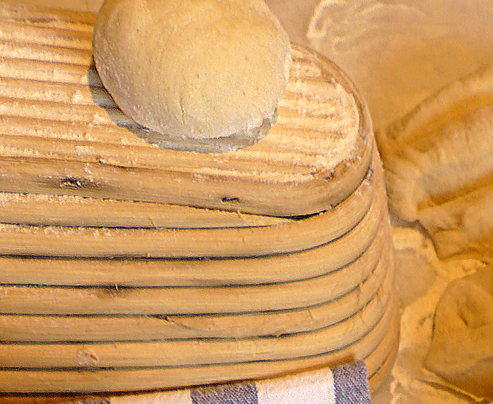 <p>Hier wird die "Wachauerrose" auf einem länglichem Gärkorb ("Simperl") eingeschliffen.</p>